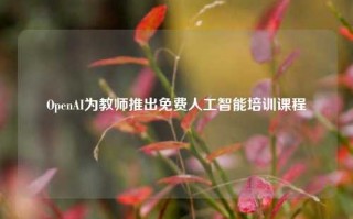 OpenAI为教师推出免费人工智能培训课程