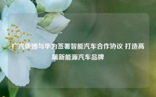 广汽集团与华为签署智能汽车合作协议 打造高端新能源汽车品牌