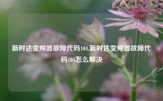 新时达变频器故障代码104,新时达变频器故障代码104怎么解决