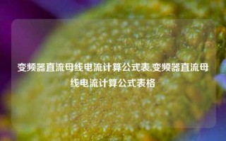 变频器直流母线电流计算公式表,变频器直流母线电流计算公式表格