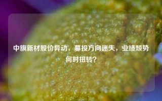 中旗新材股价异动，募投方向迷失，业绩颓势何时扭转？