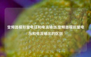 变频器模拟量电压和电流输出,变频器模拟量电压和电流输出的区别