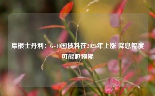 摩根士丹利：G-10国债料在2025年上涨 降息幅度可能超预期