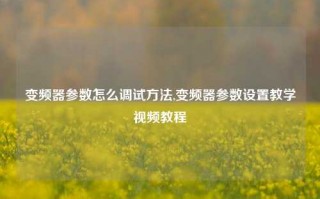 变频器参数怎么调试方法,变频器参数设置教学视频教程