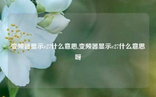 变频器显示e27什么意思,变频器显示e27什么意思呀