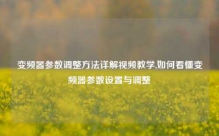 变频器参数调整方法详解视频教学,如何看懂变频器参数设置与调整