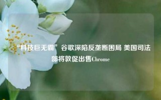 “科技巨无霸”谷歌深陷反垄断困局 美国司法部将敦促出售Chrome