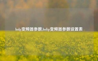 holp变频器参数,holip变频器参数设置表