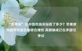 “苹果税”在中国市场实际收了多少？苹果使用新研究报告解释合理性 高额抽成已在多国引争议