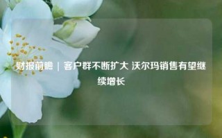 财报前瞻 | 客户群不断扩大 沃尔玛销售有望继续增长