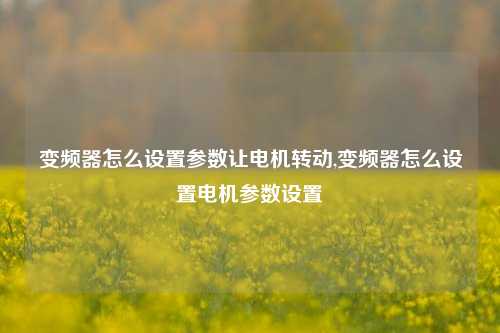 变频器怎么设置参数让电机转动,变频器怎么设置电机参数设置-第1张图片-丹佛斯变频器_安川变频器_台达变频器_汇川变频器-变频器之家