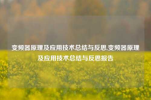 变频器原理及应用技术总结与反思,变频器原理及应用技术总结与反思报告-第1张图片-丹佛斯变频器_安川变频器_台达变频器_汇川变频器-变频器之家