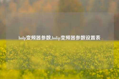 holp变频器参数,holip变频器参数设置表-第1张图片-丹佛斯变频器_安川变频器_台达变频器_汇川变频器-变频器之家