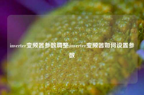 inverter变频器参数调整,inverter变频器如何设置参数-第1张图片-丹佛斯变频器_安川变频器_台达变频器_汇川变频器-变频器之家