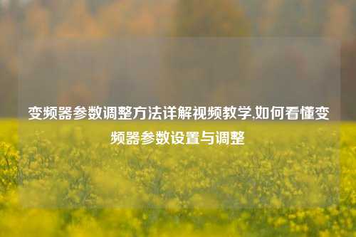 变频器参数调整方法详解视频教学,如何看懂变频器参数设置与调整-第1张图片-丹佛斯变频器_安川变频器_台达变频器_汇川变频器-变频器之家