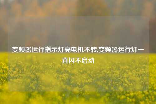 变频器运行指示灯亮电机不转,变频器运行灯一直闪不启动-第1张图片-丹佛斯变频器_安川变频器_台达变频器_汇川变频器-变频器之家