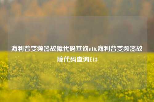 海利普变频器故障代码查询e16,海利普变频器故障代码查询E13-第1张图片-丹佛斯变频器_安川变频器_台达变频器_汇川变频器-变频器之家