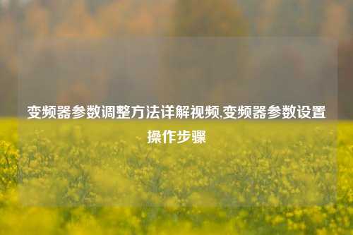 变频器参数调整方法详解视频,变频器参数设置操作步骤-第1张图片-丹佛斯变频器_安川变频器_台达变频器_汇川变频器-变频器之家