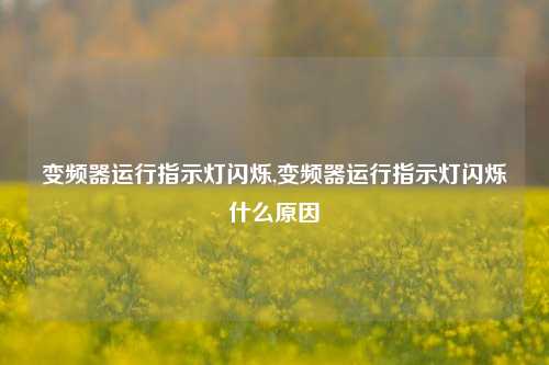 变频器运行指示灯闪烁,变频器运行指示灯闪烁什么原因-第1张图片-丹佛斯变频器_安川变频器_台达变频器_汇川变频器-变频器之家