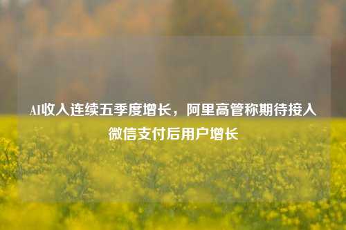 AI收入连续五季度增长，阿里高管称期待接入微信支付后用户增长-第1张图片-丹佛斯变频器_安川变频器_台达变频器_汇川变频器-变频器之家