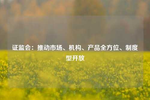 证监会：推动市场、机构、产品全方位、制度型开放-第1张图片-丹佛斯变频器_安川变频器_台达变频器_汇川变频器-变频器之家