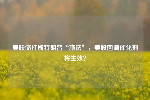 美联储打断特朗普“施法”，美股回调催化剂将生效？-第1张图片-丹佛斯变频器_安川变频器_台达变频器_汇川变频器-变频器之家