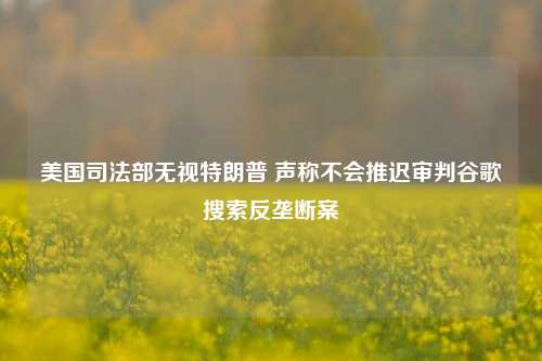 美国司法部无视特朗普 声称不会推迟审判谷歌搜索反垄断案-第1张图片-丹佛斯变频器_安川变频器_台达变频器_汇川变频器-变频器之家