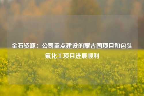 金石资源：公司重点建设的蒙古国项目和包头氟化工项目进展顺利-第1张图片-丹佛斯变频器_安川变频器_台达变频器_汇川变频器-变频器之家