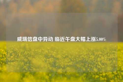 威瑞信盘中异动 临近午盘大幅上涨5.00%-第1张图片-丹佛斯变频器_安川变频器_台达变频器_汇川变频器-变频器之家