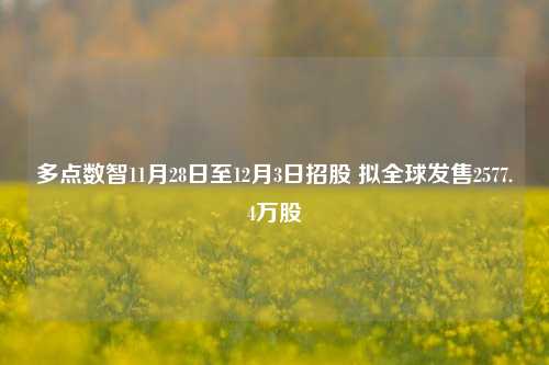 多点数智11月28日至12月3日招股 拟全球发售2577.4万股-第1张图片-丹佛斯变频器_安川变频器_台达变频器_汇川变频器-变频器之家