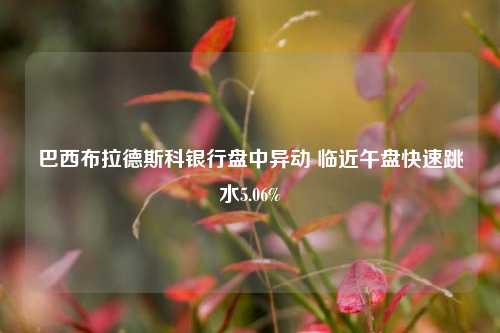 巴西布拉德斯科银行盘中异动 临近午盘快速跳水5.06%-第1张图片-丹佛斯变频器_安川变频器_台达变频器_汇川变频器-变频器之家